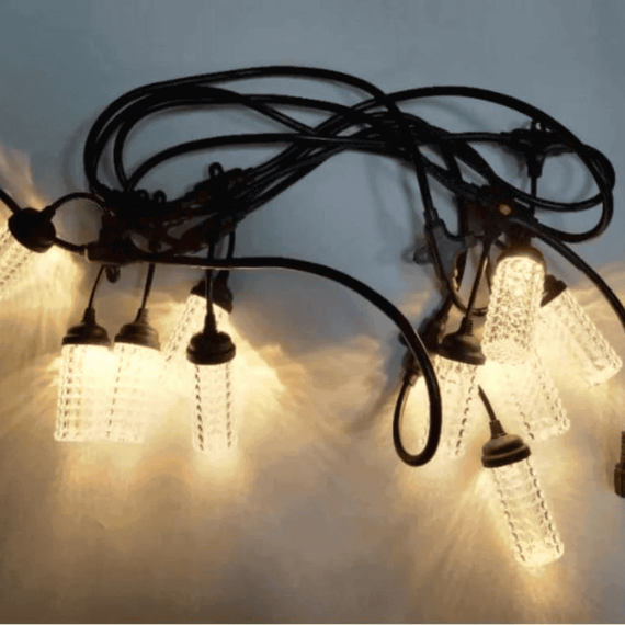 Ghirlanda luminoasa 10 metri, 10 becuri, alb cald, 220V, 2 modele - 10- Roveli
