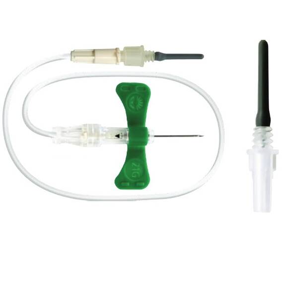 Set pentru recoltare sange cu ac si adaptor pentru luer, Marime (217): G 21 - - Roveli