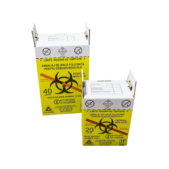 ​Cutii de carton, pentru deseuri anatomo- patologice 40 L - - Roveli