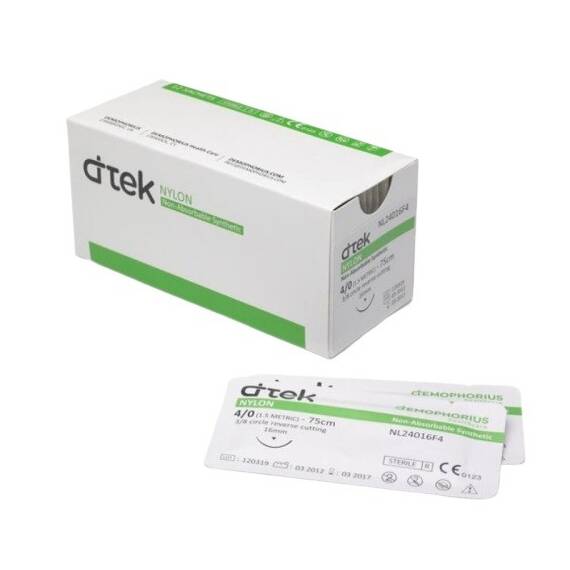 Fire sutura Nylon Ac Triunghi Neresorbabile D-tek, Marime (217): USP 2 - - Roveli