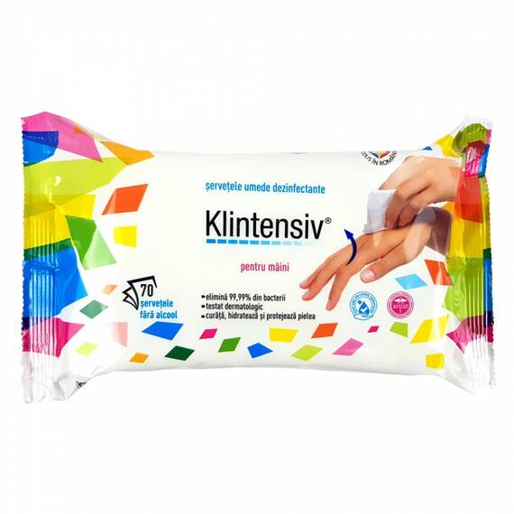 ​Servetele Dezinfectante Maini KLINTENSIV® - 70 bucati - - Roveli
