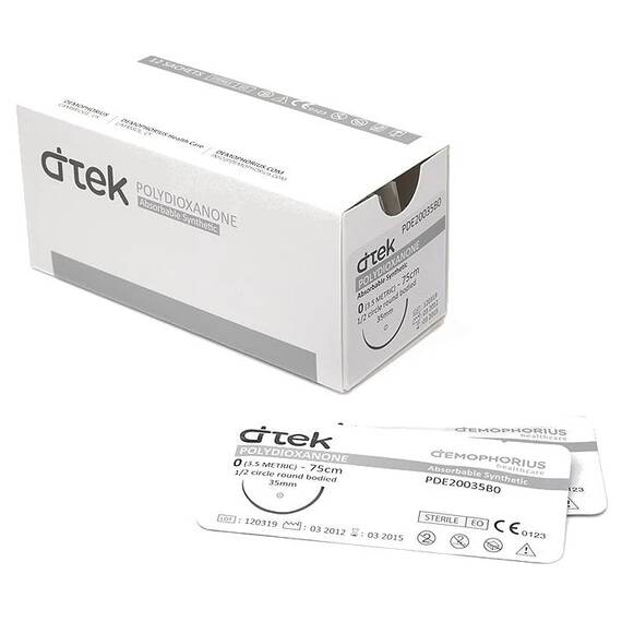 ​Fire sutura resorbabile Polidioxanona cu ac Rotund, Marime (217): USP 6/0 - - Roveli