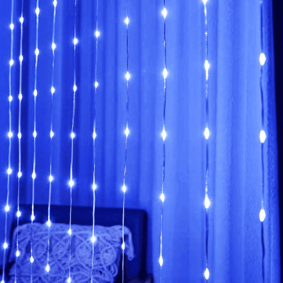 Instalatie de Craciun 384LED tip perdea, 3x3m, IP44, exterior - 11- Roveli