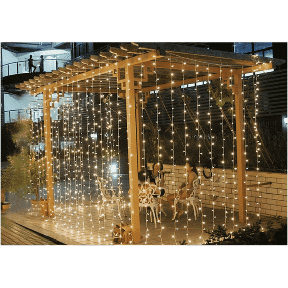 Instalatie perdea exterior, 3x3m, 300LED V8, diverse culori - 8- Roveli