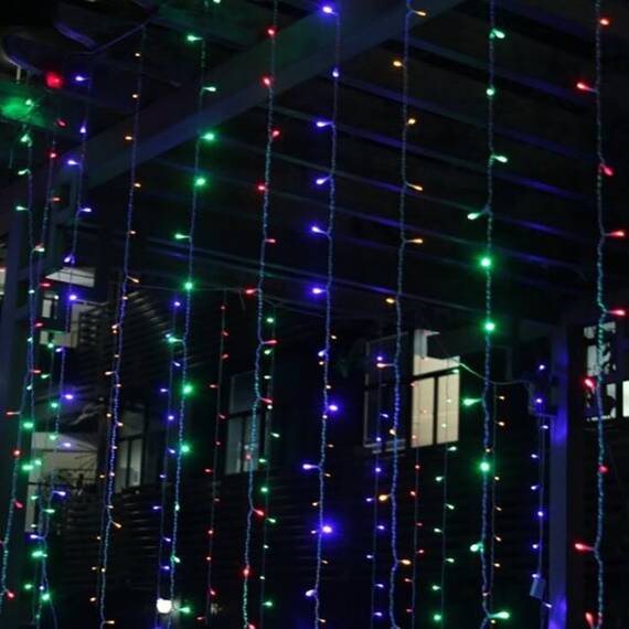 Instalatie perdea, 9x1m, 384LED, multicolor - 2- Roveli