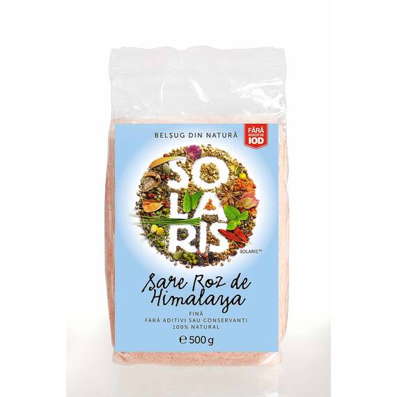 Sare Roz de Himalaya Fina, 500gr, Solaris - - Roveli