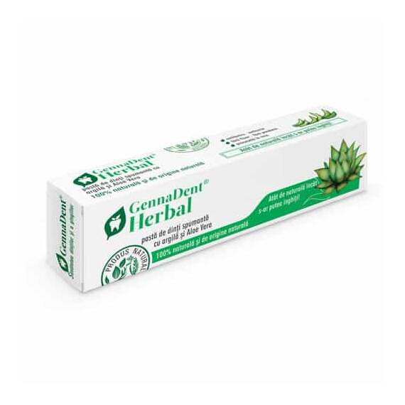 Pasta Dinti GennaDent Herbal Spumanta, 50ml, Viva Natura - - Roveli