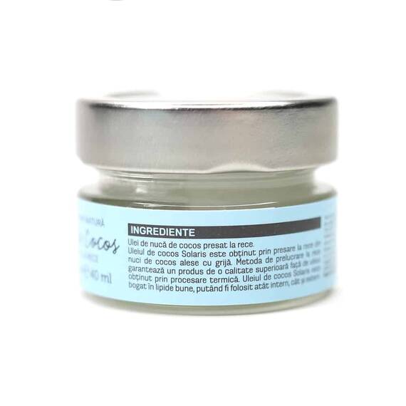 Ulei Cocos (borcan), 40ml, Solaris - - Roveli