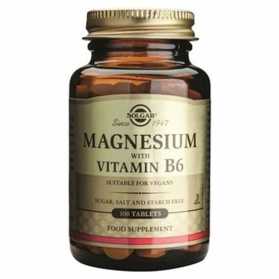 Magnesium + Vitamina B-6, 100cps, Solgar - - Roveli