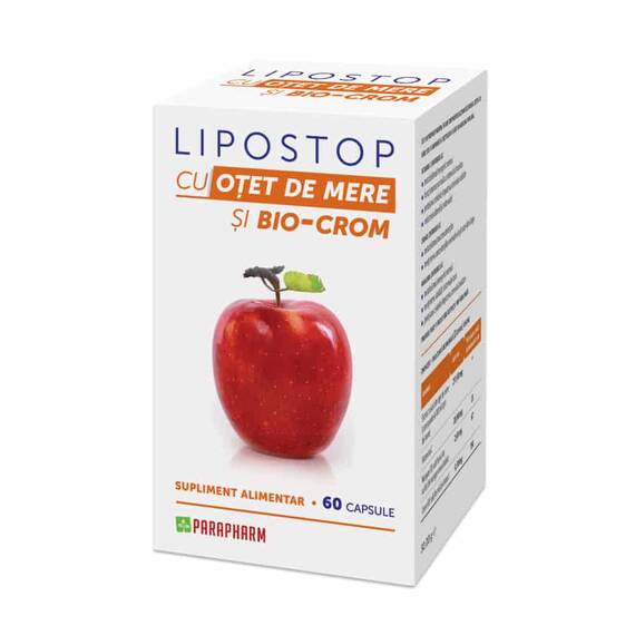 Lipostop cu Otet de Mere, 60 cps, Parapharm - - Roveli