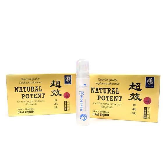 PACHET Natural Potent 12 fiole + Maraton Gel 50 ml, Naturalia Diet - - Roveli