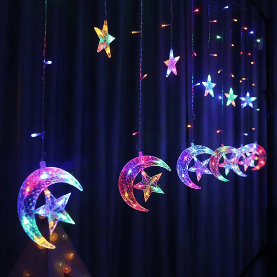 Instalatie de Craciun LED, stele cu luna, interconectabila, 3x1m - - Roveli