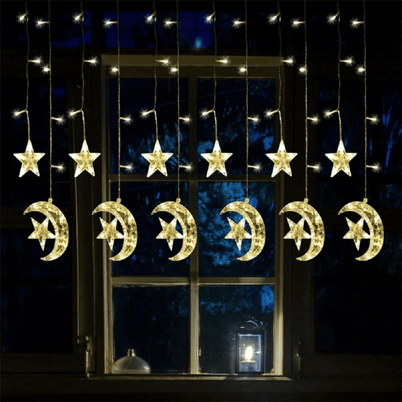 Instalatie de Craciun LED, stele cu luna, interconectabila, 3x1m - 8- Roveli