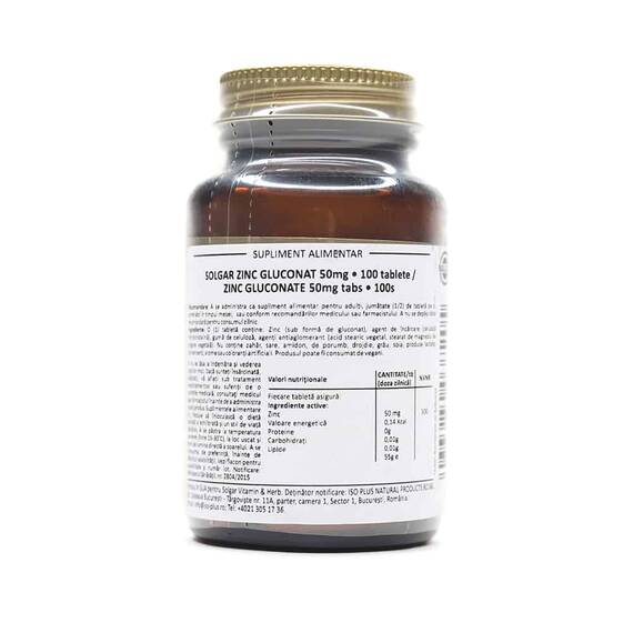 Zinc 50mg, 100 tablete, Solgar - 2- Roveli