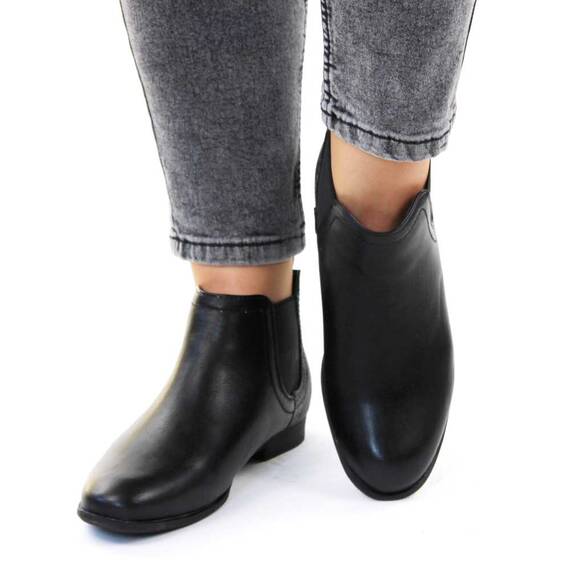 Botine de dama joase,cu benzi elastice laterale 52181-BLACK, Culoare (12): Negru, Gri inchis, Marime (12): 36 - 2- Roveli