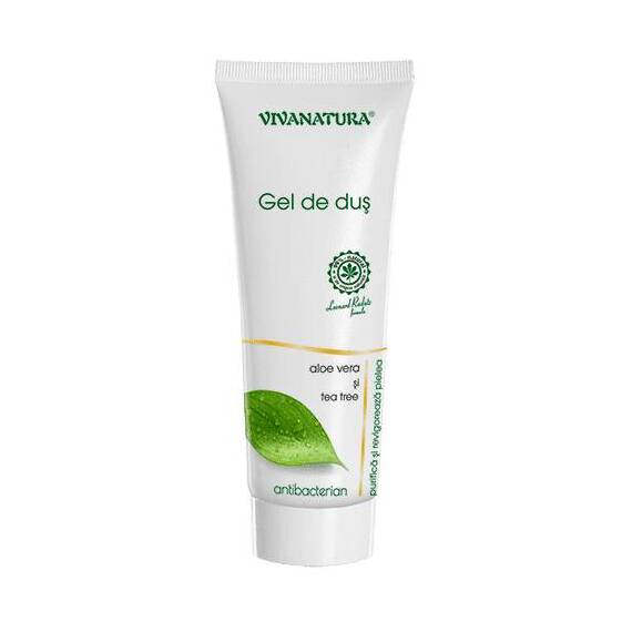 Gel Dus cu Aloe Vera si Tea Tree, 250ml, Viva Natura - - Roveli