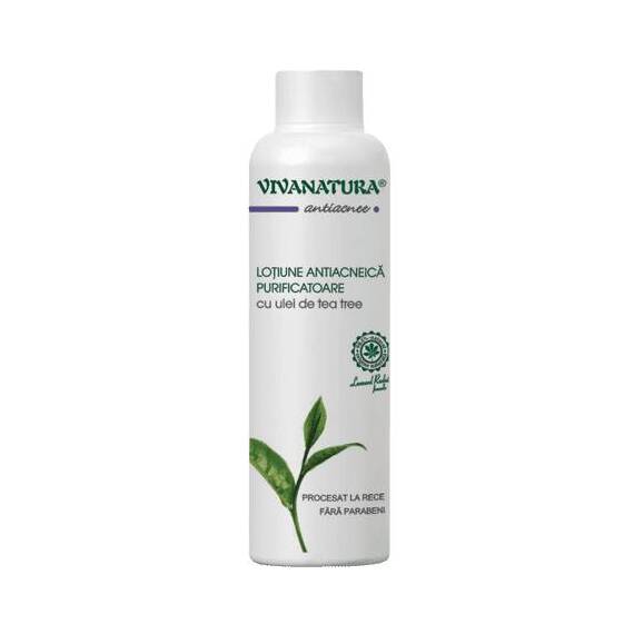 Lotiune Antiacneica Purificatoare cu Ulei de Tea Tree, 150ml, Viva Natura - - Roveli