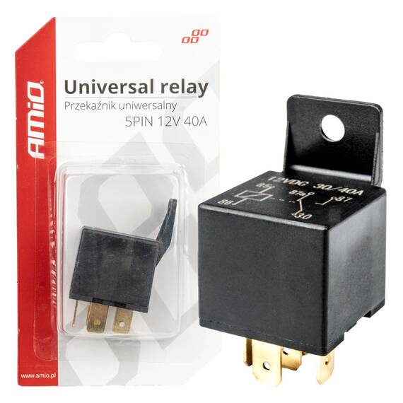Releu auto universal cu 5 pini, tensiune 12V, 40A - - Roveli