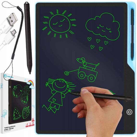 Tableta grafica de 16" pentru copii, culoare Albastru, AVX-WT-RYMT-1201-BK-BLUE - - Roveli