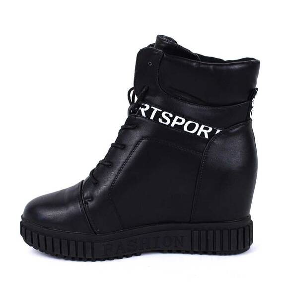 Ghete de dama cu platforma si toc ascuns, comode 5503-BLACK, Culoare (12): Negru, Marime (12): 37 - 3- Roveli