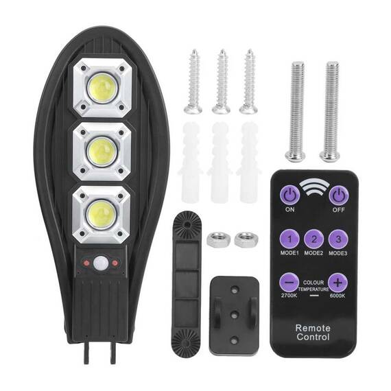 Lampa solara LED, telecomanda si senzor de miscare, 90 COB - 9- Roveli
