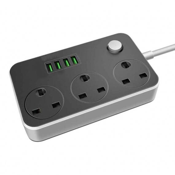 Prelungitor universal, 3 prize, 4 USB, 1.8m - 2- Roveli