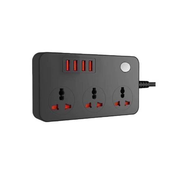 Prelungitor universal, 3 prize, 4 USB, 1.8m - 4- Roveli