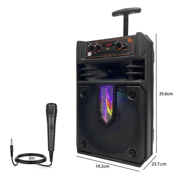 Boxa portabila tip troler, BT, USB, 30W P.M.P.O. KTS1631 - 7- Roveli