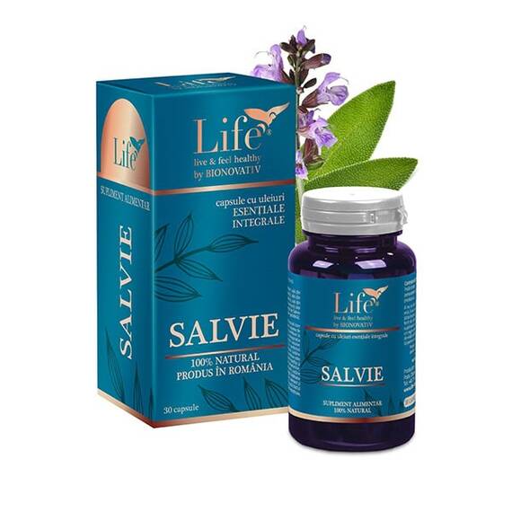 Salvie Capsule cu Uleiuri Esentiale 30 capsule Bionovativ Life - - Roveli