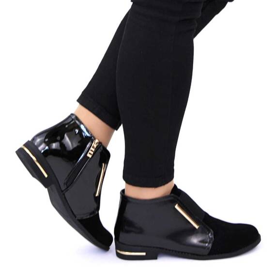 Botine de dama cu banda elastica decorativa si fermoar lateral 11318-BLACK, Culoare (12): 0, neg, Marime (12): 37 - 3- Roveli