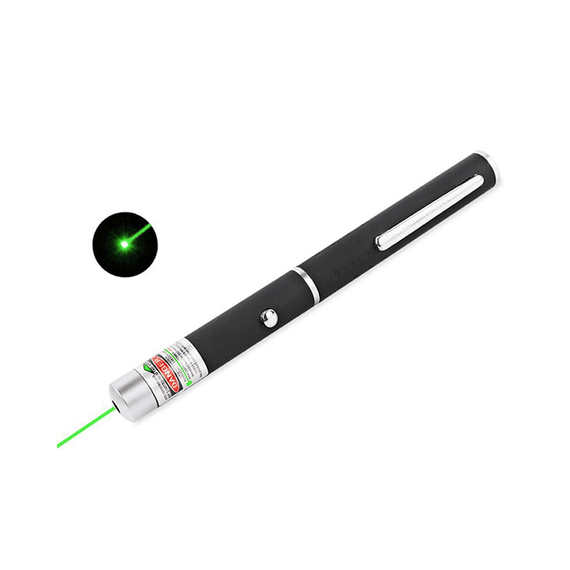 Laser pointer verde, tip stilou metalic, 3V - 2- Roveli