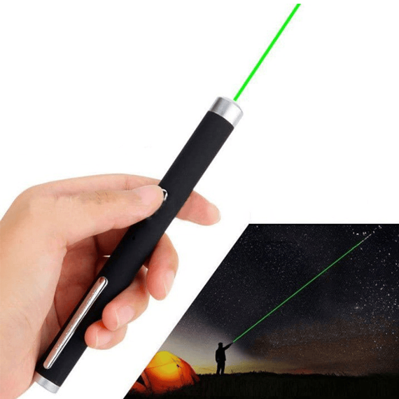 Laser pointer verde, tip stilou metalic, 3V - 5- Roveli