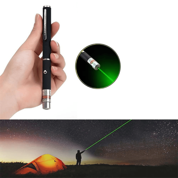 Laser pointer verde, tip stilou metalic, 3V - 6- Roveli