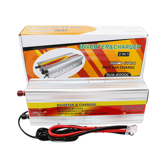 Invertor cu incarcator baterii auto, 2000W, USB, SUA2000C - 3- Roveli