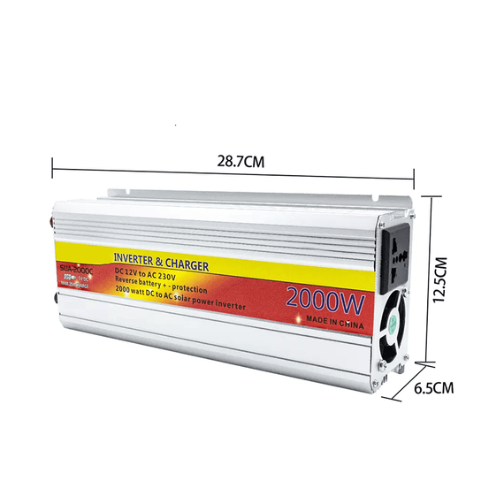 Invertor cu incarcator baterii auto, 2000W, USB, SUA2000C - 6- Roveli
