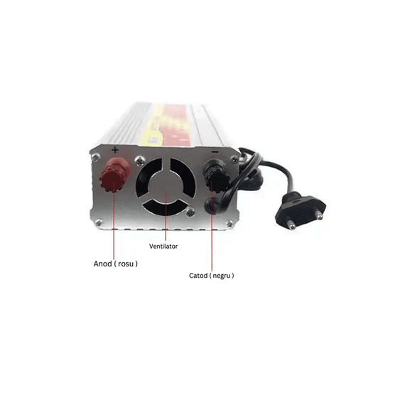 Invertor cu incarcator baterii auto, 2000W, USB, SUA2000C - 7- Roveli