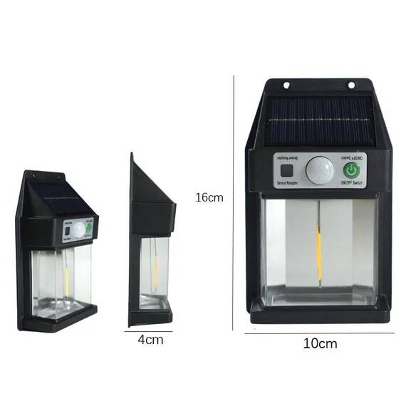 Lampa solara perete, 1 LED, senzor miscare, 40W, 1+1 gratis - 3- Roveli