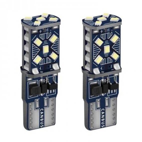 Set 2 x Becuri auto T10 15SMD 5W, 12/24V, canbus, 6000K, 1800lm - 7- Roveli