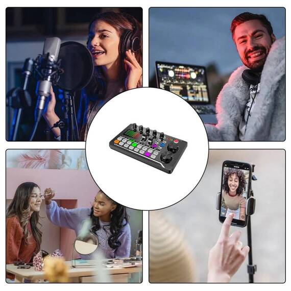 Interfata audio SK7, efecte vocale, EQ, BT, 3 canale de streaming - 4- Roveli