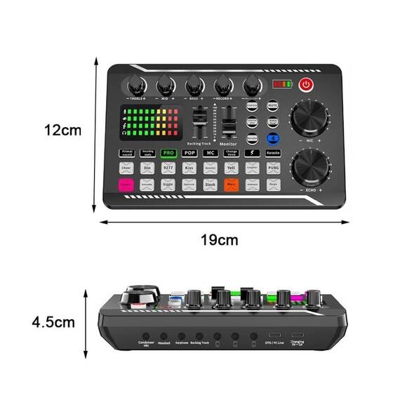 Interfata audio SK7, efecte vocale, EQ, BT, 3 canale de streaming - 5- Roveli