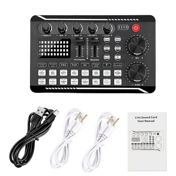 Interfata audio SK7, efecte vocale, EQ, BT, 3 canale de streaming - 7- Roveli