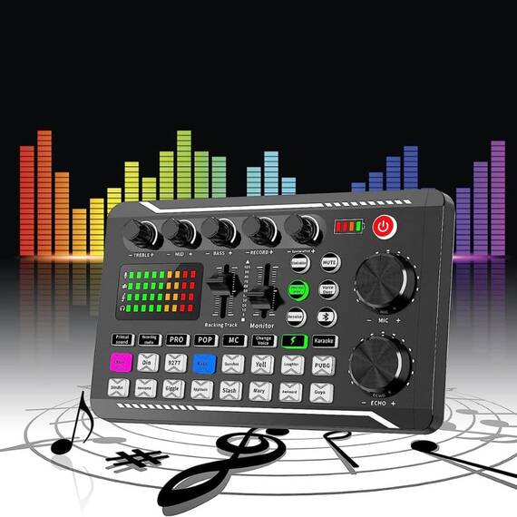 Interfata audio SK7, efecte vocale, EQ, BT, 3 canale de streaming - 8- Roveli