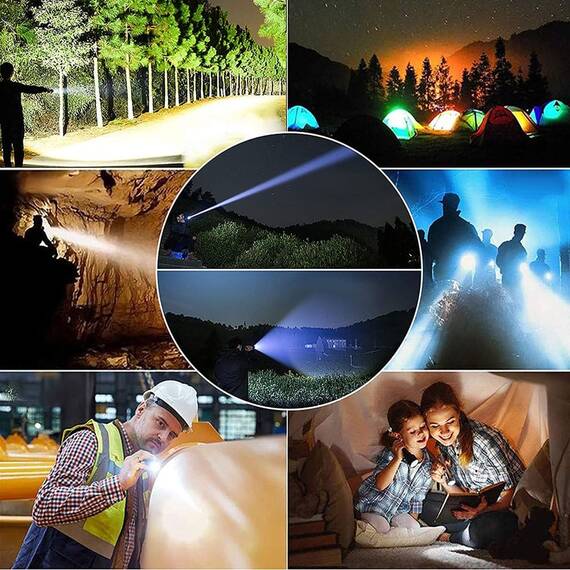Lanterna LED, 3 moduri luminare, USB, 3800 lumeni, C812T6 - 2- Roveli