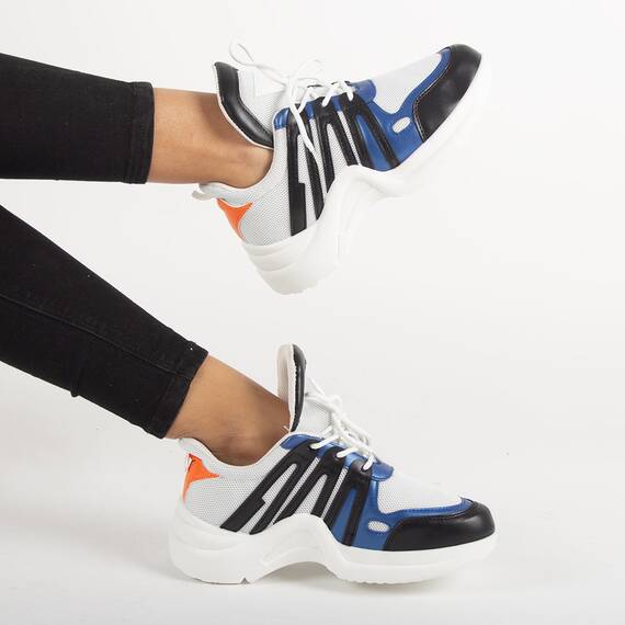 Pantofi de dama sport ZH-10-W/B, Culoare (12): Alb, Albastru, Marime (12): 40 - 2- Roveli