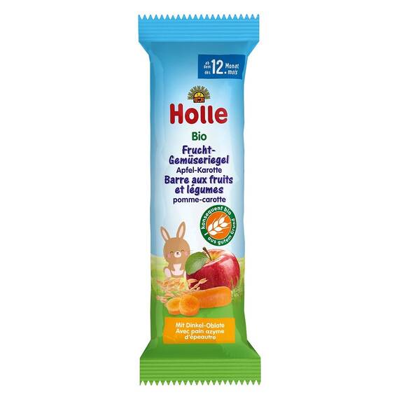 Baton bio cu mere si morcovi pentru copii 12 luni 25g Holle - - Roveli