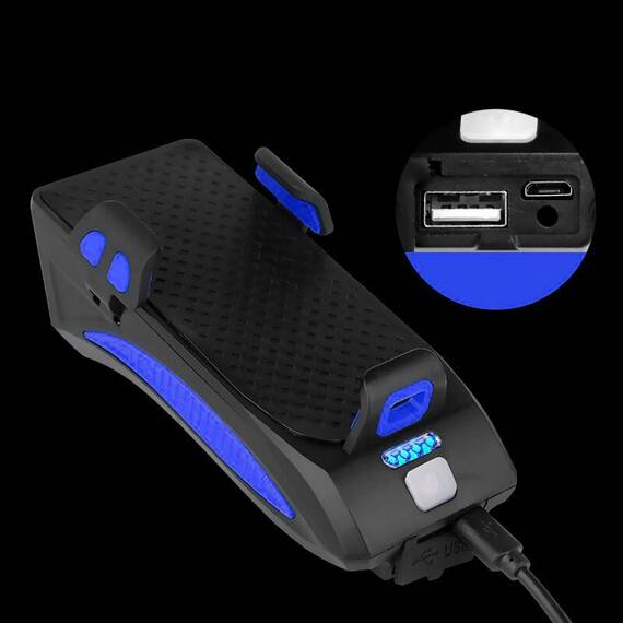 Lanterna bicicleta cu suport telefon si claxon, 319B - 3- Roveli