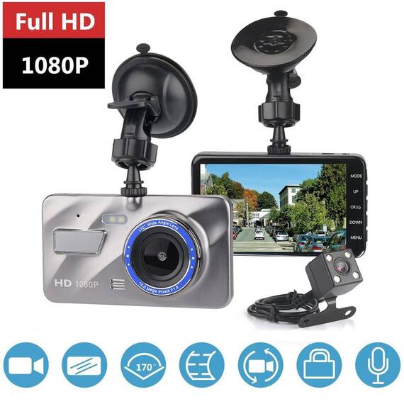 Camera de bord dubla DVR, Full HD, 4” - 10- Roveli