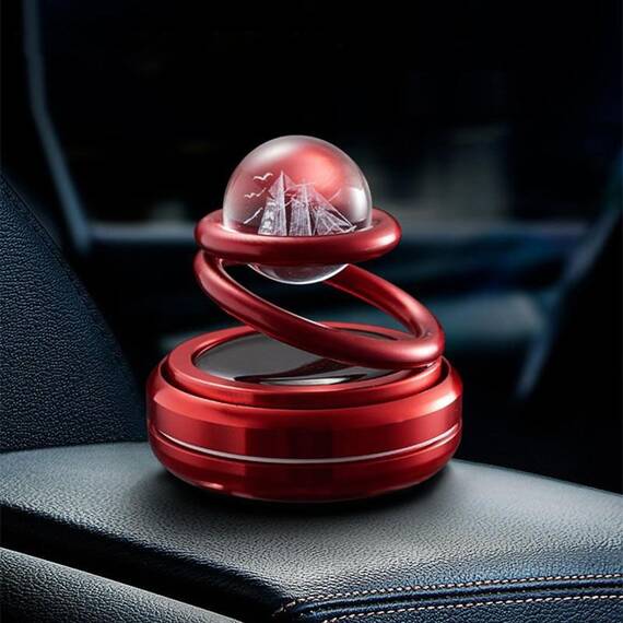 Mini odorizant auto cu incarcare solara, rosu - 2- Roveli