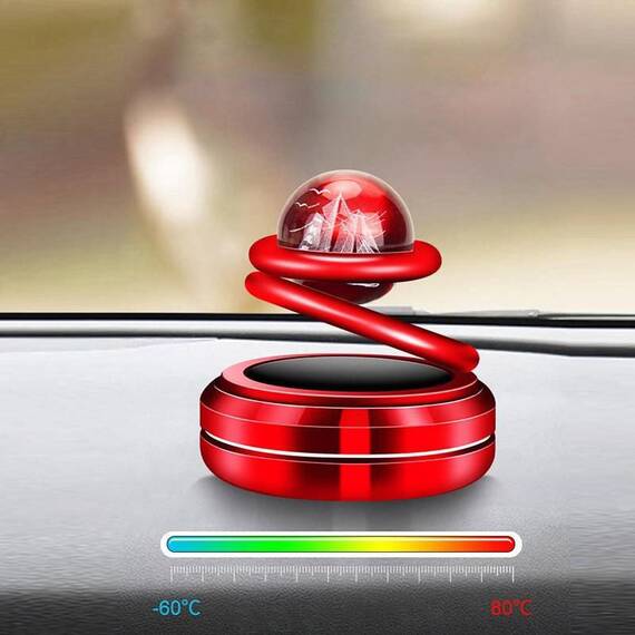 Mini odorizant auto cu incarcare solara, rosu - 3- Roveli