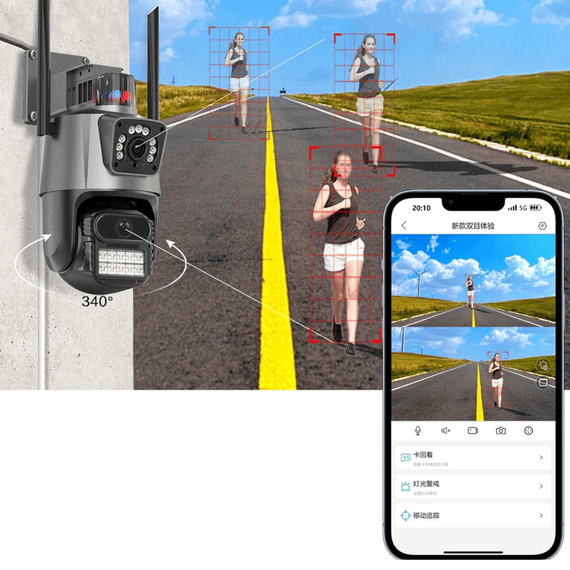 Camera supraveghere dubla, 2K, WIFI,  8X zoom, 8MP - 6- Roveli